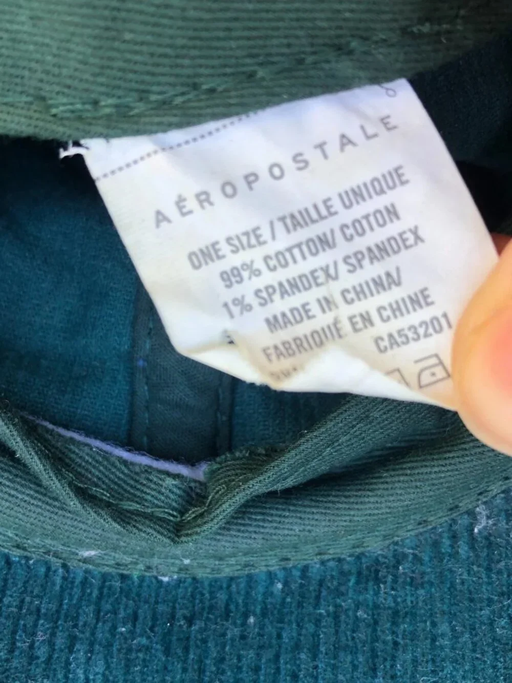Vintage AEROPOSTALE Corduroy Hat Women's Adjustable Cap Green